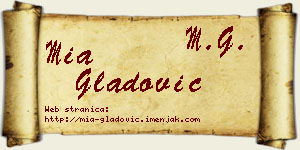 Mia Gladović vizit kartica
